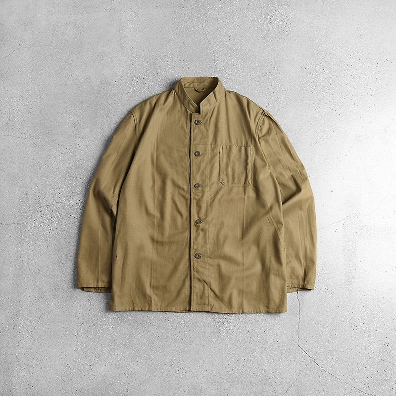 70s捷克軍隊工作衫 / Vintage 古著 - 男襯衫/休閒襯衫 - 棉．麻 咖啡色