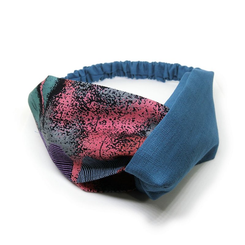 [Shell art] abstract light shadow American cloth hair band - เครื่องประดับผม - ผ้าฝ้าย/ผ้าลินิน สีม่วง