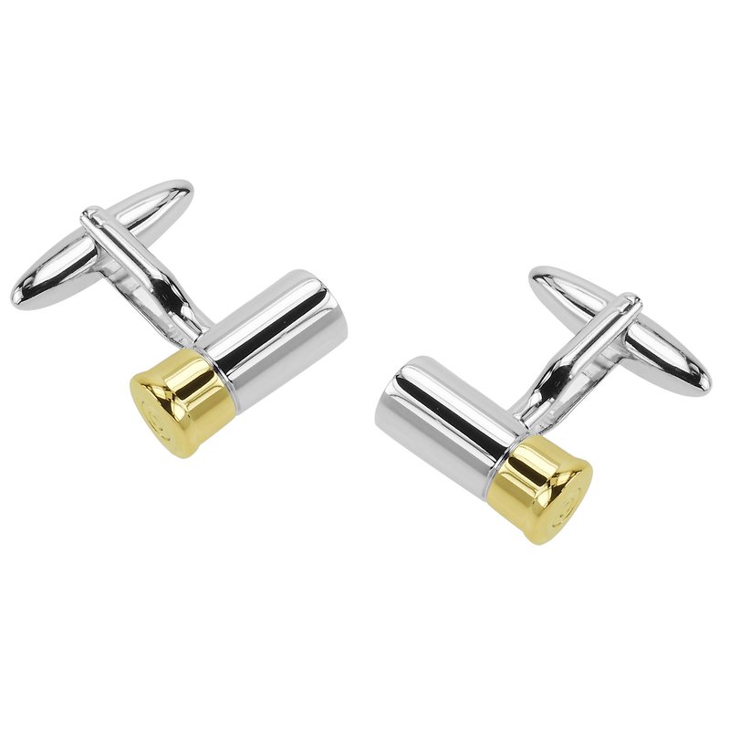 Two Tone Gold Bullet Cufflinks - Cuff Links - Other Metals Silver