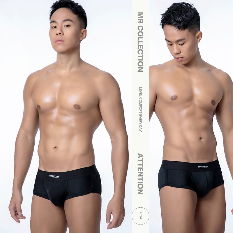 AttentionWear Mr. Basic Trunks【Black】│ATTENTION, Mens Underwear, Classic - Men's Underwear - Nylon Black