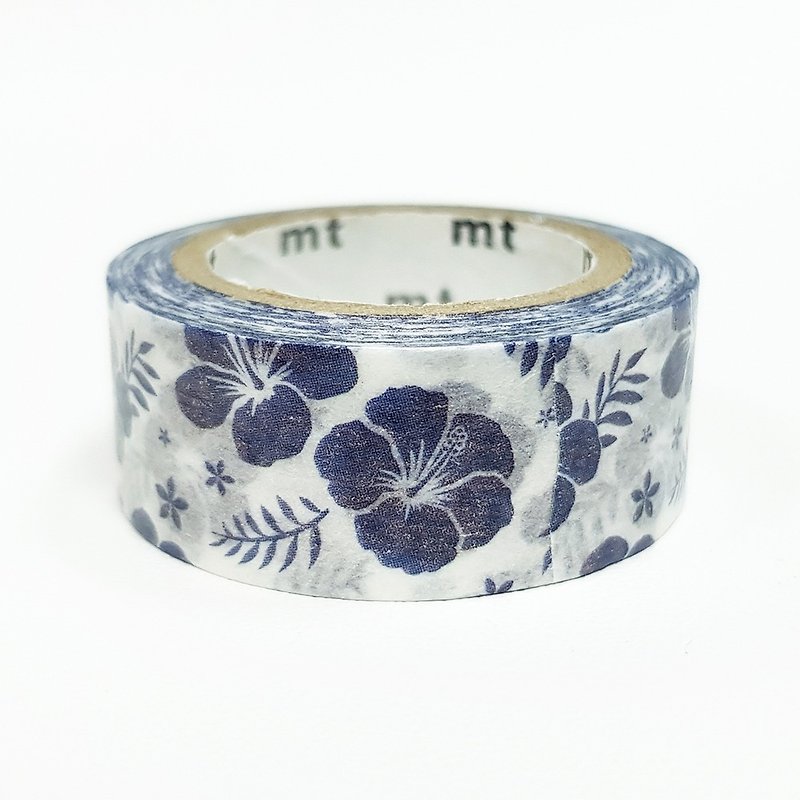 mt fab Pearl Masking Tape / Hibiscus Navy Blue (MTPL1P04) / 2019SS - Washi Tape - Paper Blue