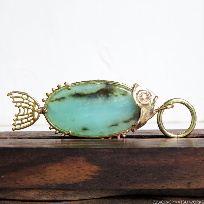 ブルーオパール フィッシュ チャーム / Peruvian Blue Opal Fish charms - 吊飾/掛飾 - 寶石 藍色