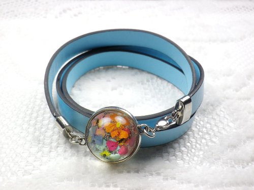 Anny's workshop Anny's workshop手作押花飾品，時尚百搭皮質押花手環 (一)