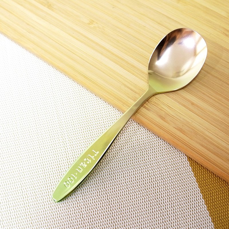 【日本製 Horie】鈦愛寶貝系列-純鈦抗菌ECO環保幼兒匙(粉金) - 寶寶/兒童餐具/餐盤 - 其他金屬 粉紅色