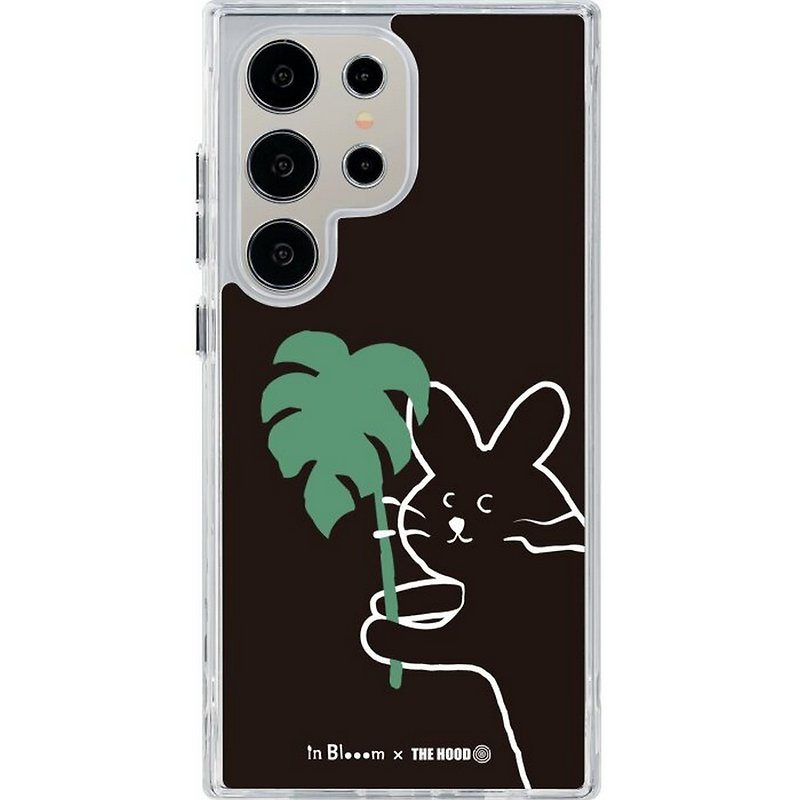 Comfy Happy Bunny Black iPhone 15 Galaxy Fold/Flip S24 Case Hybrid Plus Case - เคส/ซองมือถือ - พลาสติก หลากหลายสี