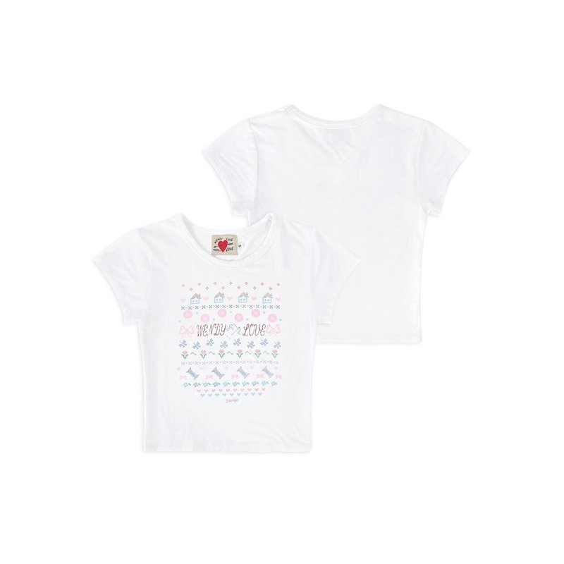 WENDYLOVE | Wendy Love Cross-Stitch Baby Tee - 女 T 恤 - 其他材質 