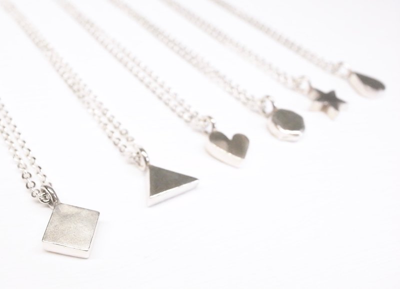 Ermao Silver[6 Styles - Mini Geometric Necklace] Silver - Necklaces - Silver Silver