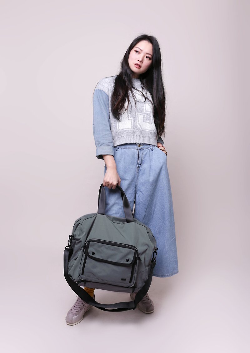 RITE-【E Series Expansion Side Backpack】-Travel Edition Dark Gray - กระเป๋าแมสเซนเจอร์ - วัสดุกันนำ้ หลากหลายสี