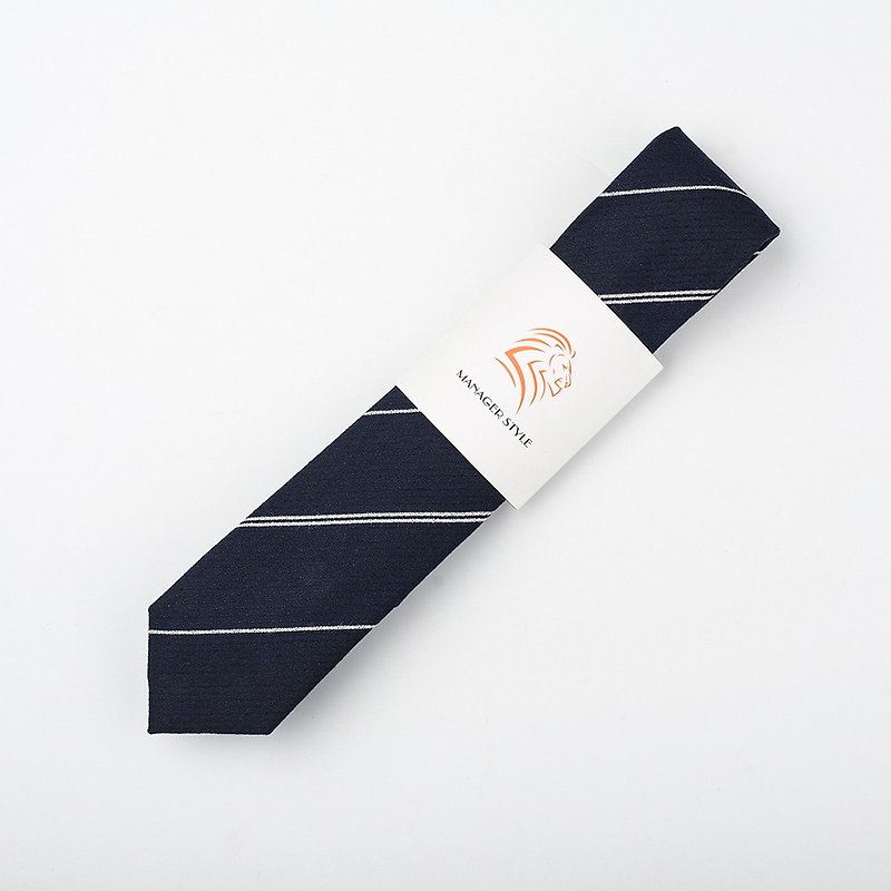 襯衣的犒賞 聚酯系列領帶-白紋藍帶P0520-11 - 領帶/領帶夾 - 聚酯纖維 藍色
