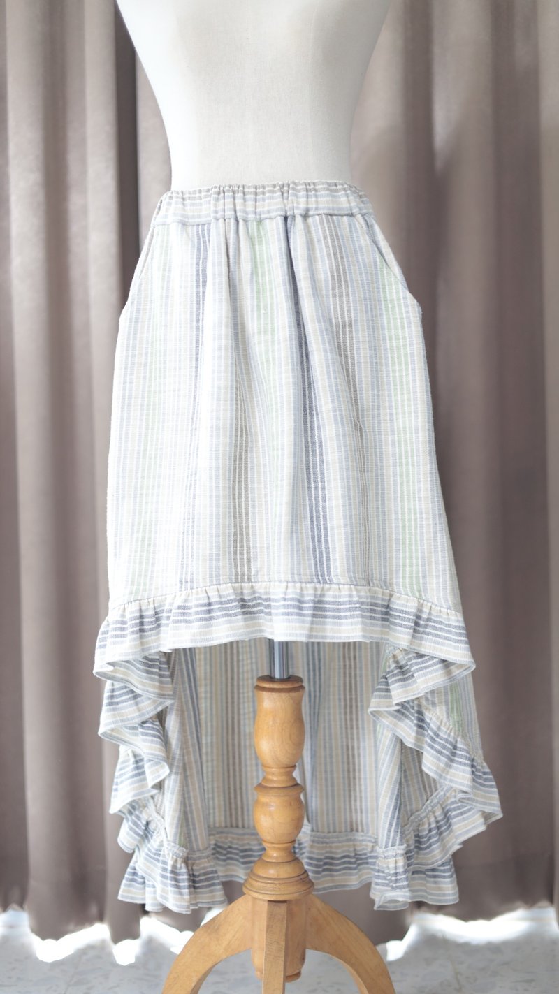 Loom & Leaf - Artisanal Mermaid Skirt - 裙子/長裙 - 棉．麻 綠色