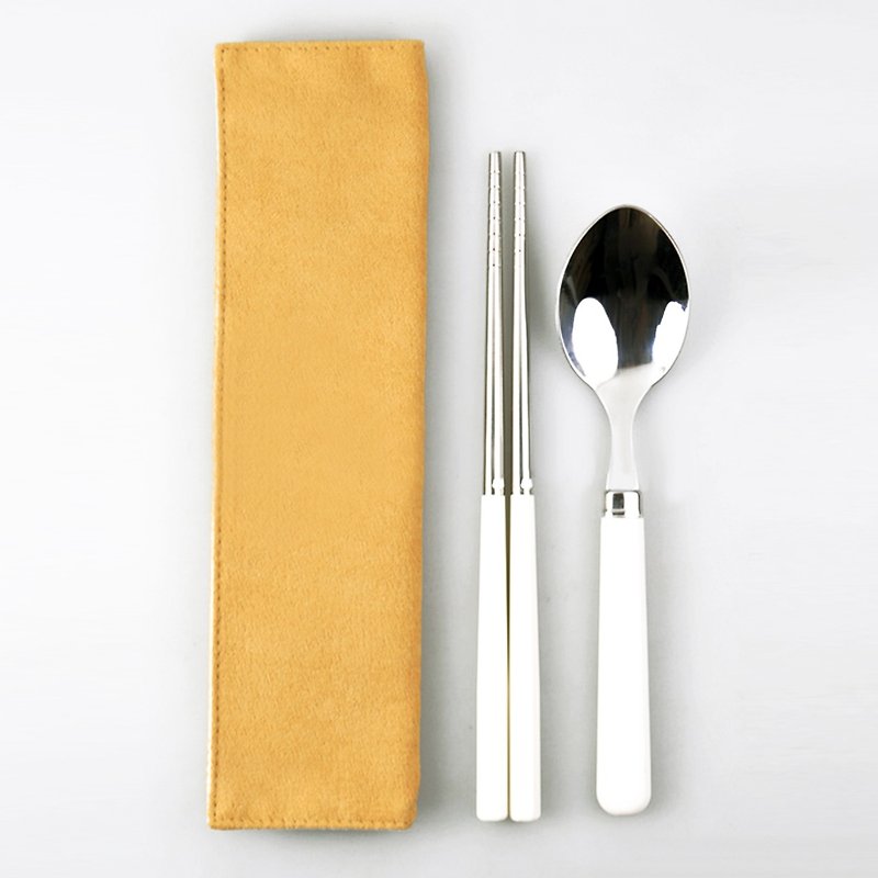 台灣第一筷。駝黃餐具組。小件筷匙組 - 刀/叉/湯匙/餐具組 - 其他金屬 橘色