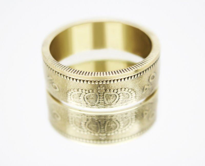 Iceland Coin Ring 2 kronor 1925-1940 coin rings for men coin rings for women - 戒指 - 其他金屬 