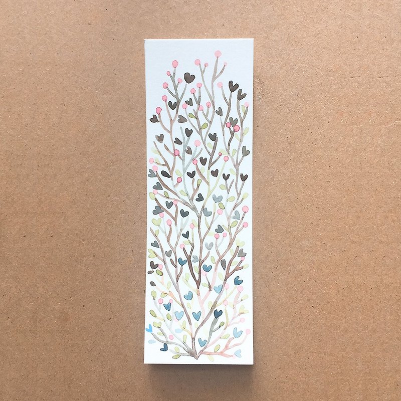 Cute exclusive hand painted watercolor bookmark original drawing non print print couple friends present growing root reading bookmark - ที่คั่นหนังสือ - กระดาษ สีนำ้ตาล