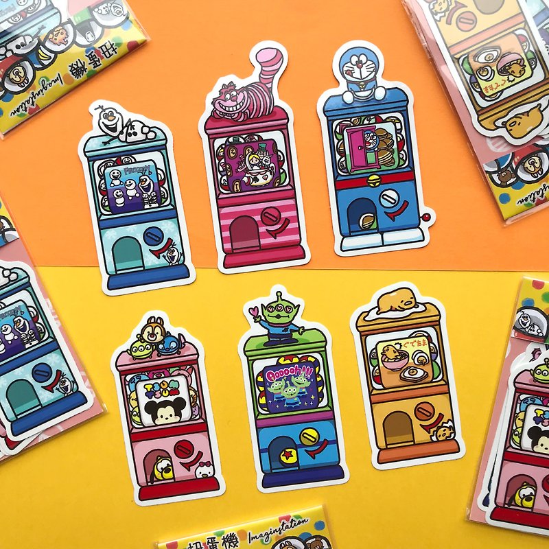 Capsule Toy Machine BI Sticker Pack I - สติกเกอร์ - พลาสติก สึชมพู