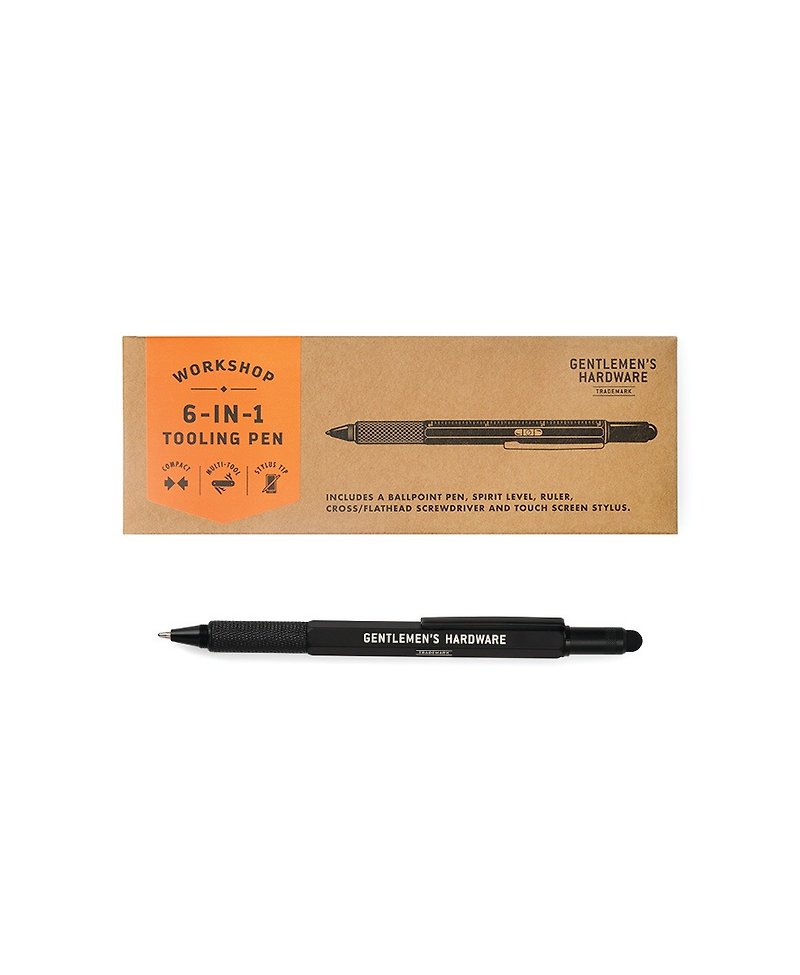 British Gentleman Hardware six-in-one multi-function Tool Pen silver metal tool pen - อุปกรณ์เขียนอื่นๆ - โลหะ สีเงิน
