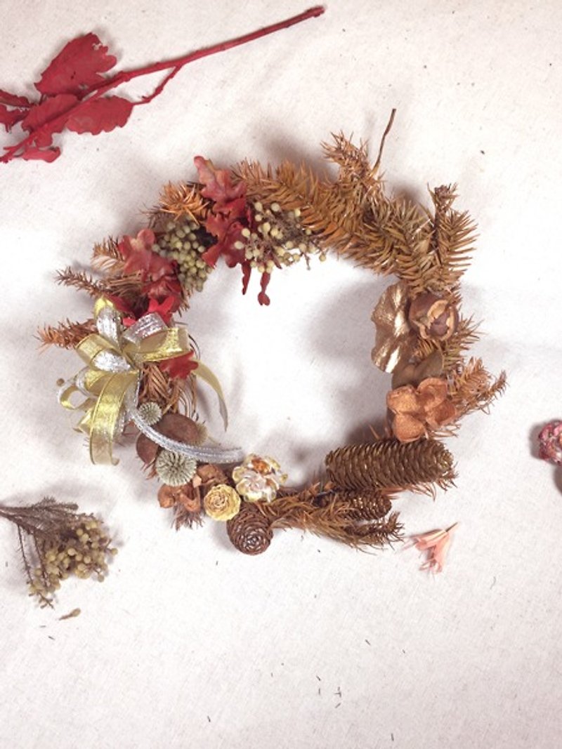 Seasonal / Arts wreath / hand-made wreath dried echinacea tea child reunion door trim New Year festive New Year reunion arrangement - Plants - Plants & Flowers Multicolor
