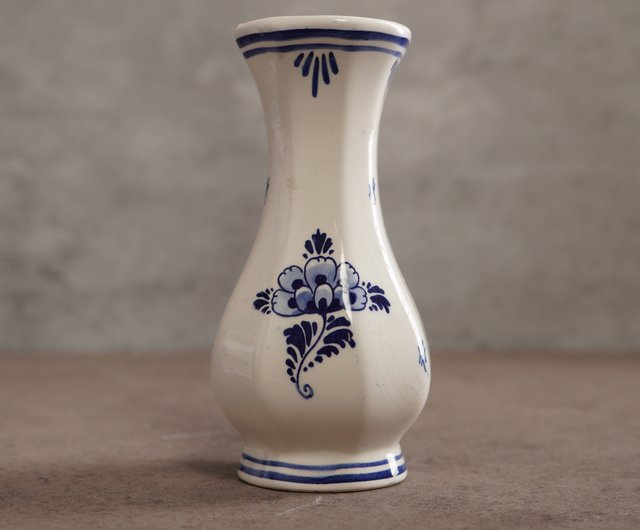 オランダのデルフトブルー様式の半彩色風車花瓶 / デルフト / デルフト