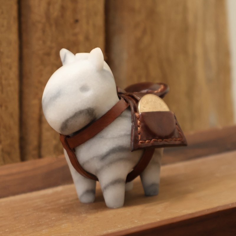 石來運轉 馬上有錢  Marble Lucky Pony - 擺飾/家飾品 - 石頭 白色