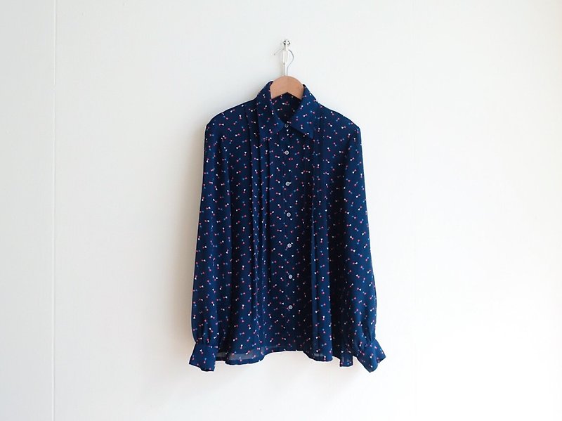 Vintage / Shirt / Long sleeve no.100 tk - Women's Shirts - Polyester Blue