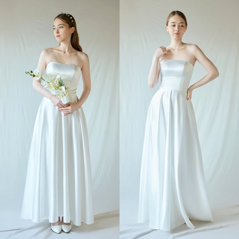 Lumiere 露米埃香檳色禮服 - 禮服/小禮服 - 絲．絹 白色