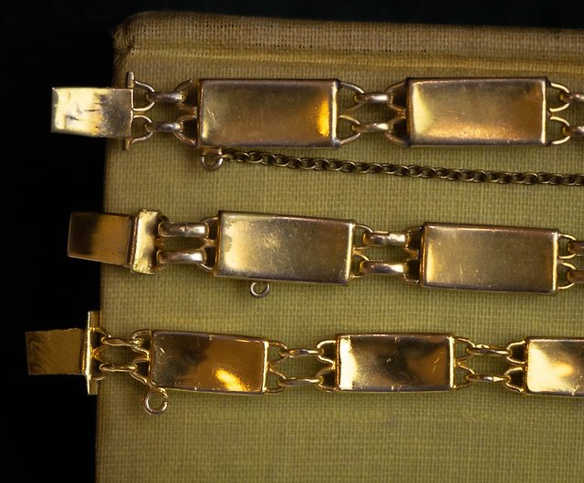 Vintage, Jewelry, Vintage 24k Gold Belt Buckle Bracelet