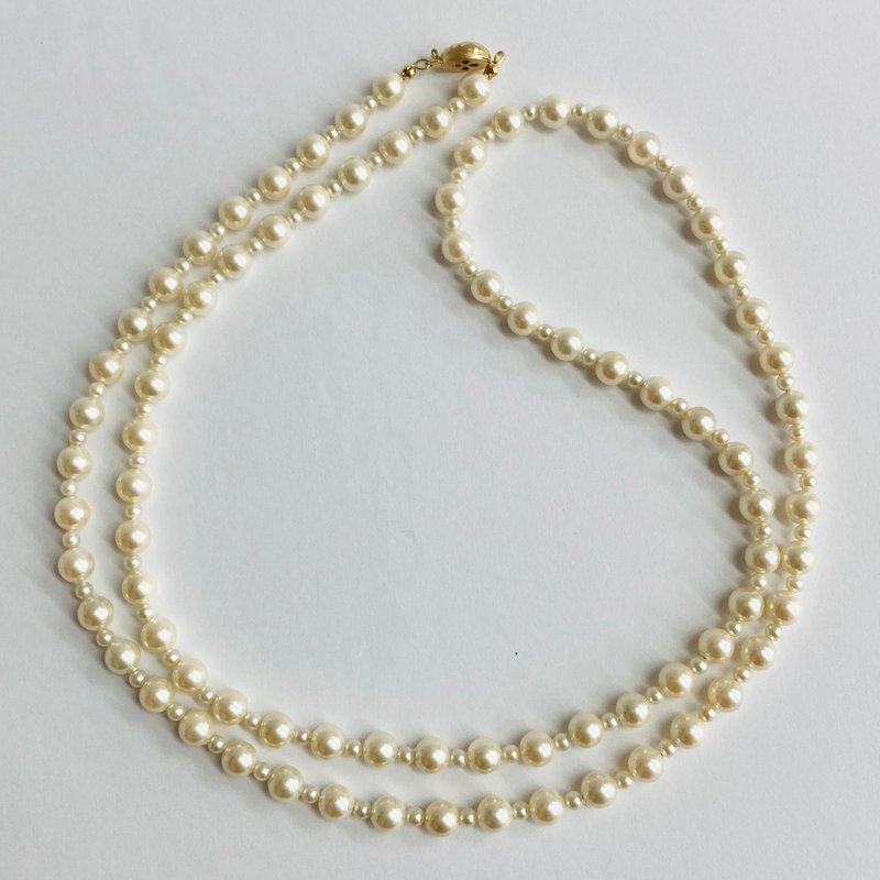 貝パールデザインオペラネックレス/約6mm約80cm/クリームツートン/G/made in japan - 項鍊 - 貝殼 金色