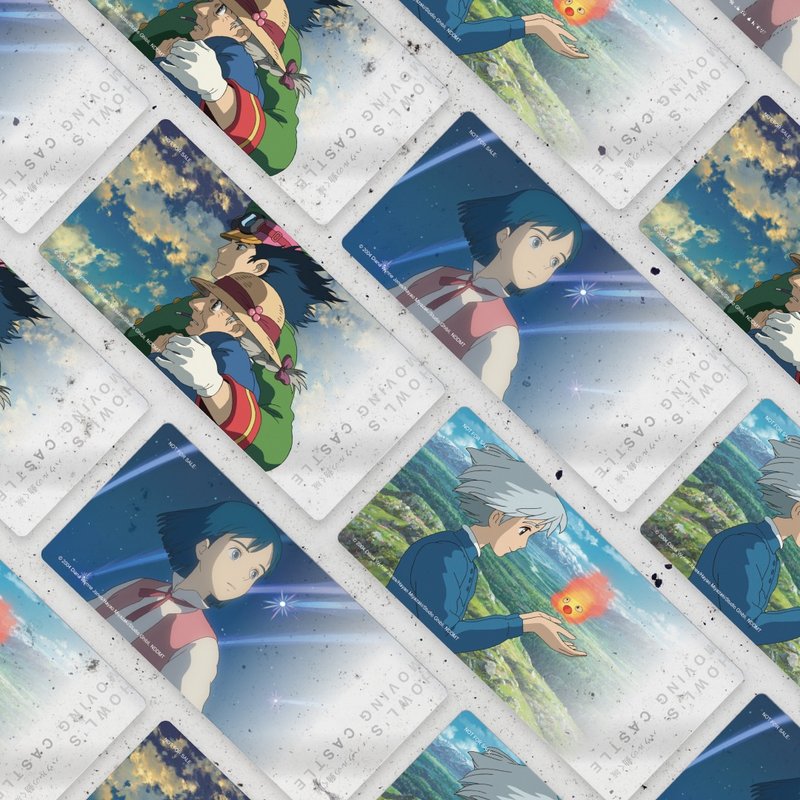 【霍爾的移動城堡數位紀念版】透明書籤雙人電影套票 - 卡片/明信片 - 紙 