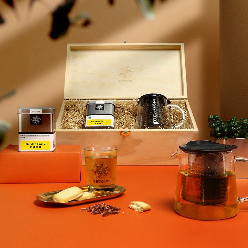 【品味珍藏系列】samova偷閒時光松木禮盒 | 送禮推薦 | 雷雕客製 - 茶葉/漢方茶/水果茶 - 玻璃 咖啡色