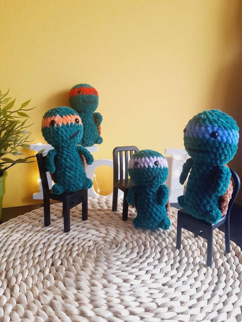 Crochet the Teenage Mutant Ninja Turtle Stuffed Animal Dolls Amigurumi - 嬰幼兒玩具/毛公仔 - 其他材質 綠色