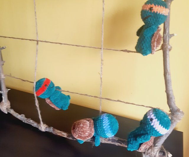 TMNT Leonardo Plush Handmade Amigurumi Crochet Yarn Teenage Mutant Ninja  Turtles