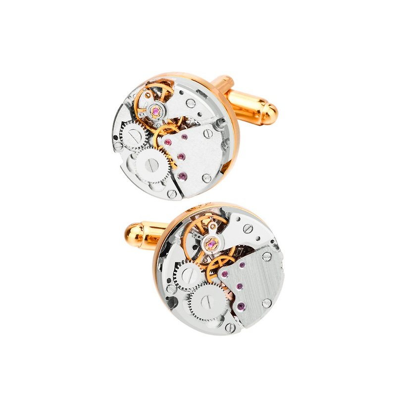Kings Collection Gold Mechanical Watch Cufflinks KC10098 Gold - Cuff Links - Other Metals Gold