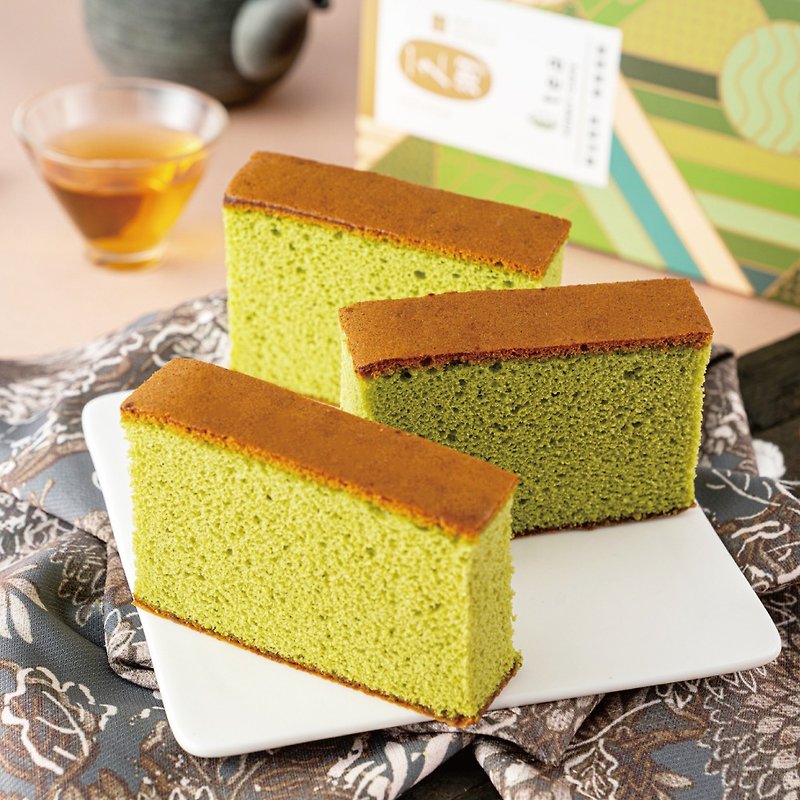 【Yizhi Township】Jade Jade Tea Honey Cake 470g (free delivery voucher) - เค้กและของหวาน - อาหารสด สีเขียว