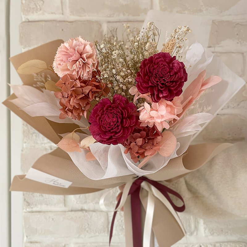 Red pink diffused dry bouquet - Dried Flowers & Bouquets - Plants & Flowers Red