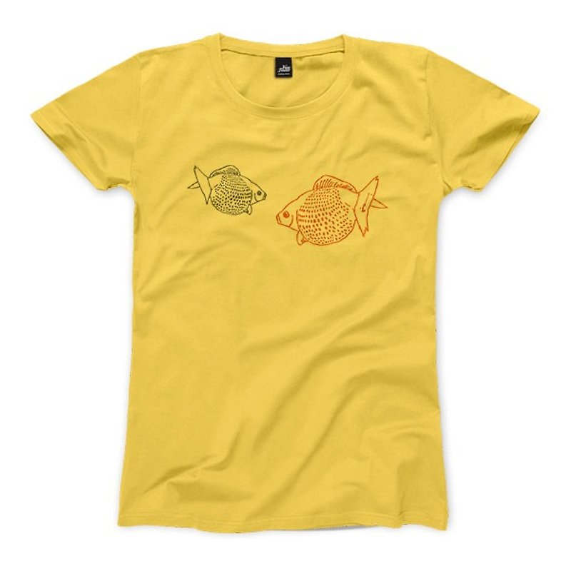 見知らぬ人7秒 - 黄色 - レディースTシャツ - Tシャツ - コットン・麻 
