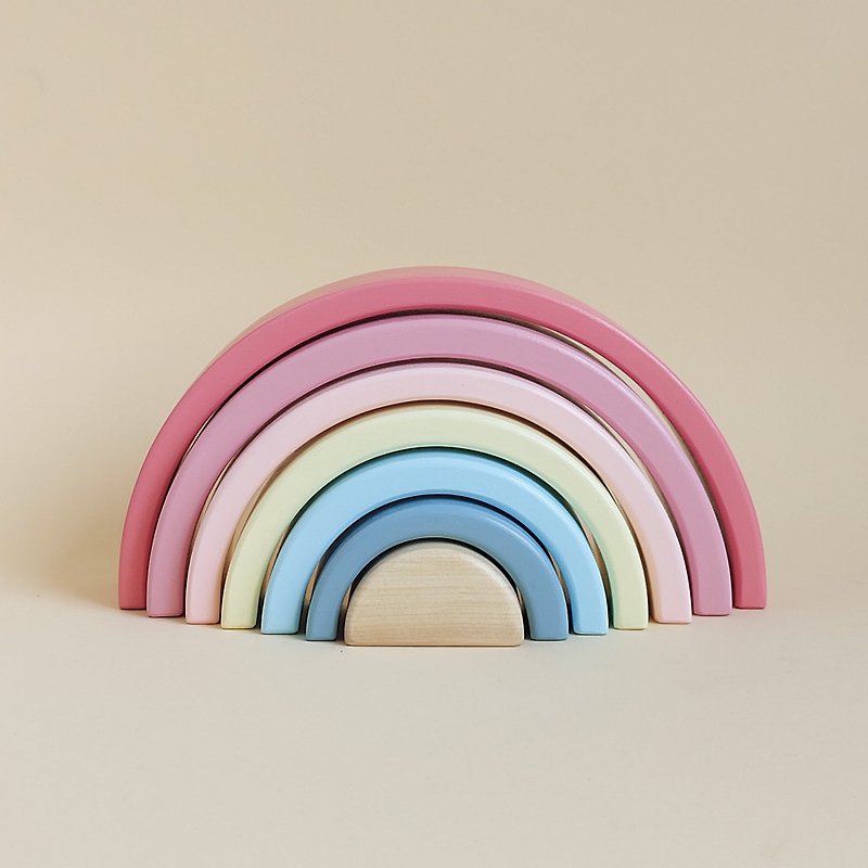 木製レインボースタッカー - 知育玩具・ぬいぐるみ - 木製 ピンク