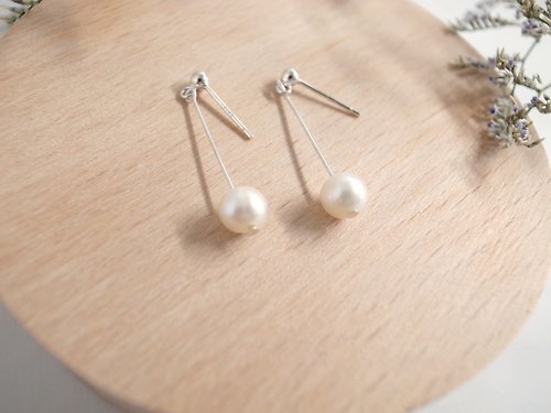 ChloMi 【耳環】925 純銀 基本款 珍珠耳環 夾式耳環 情人節禮物