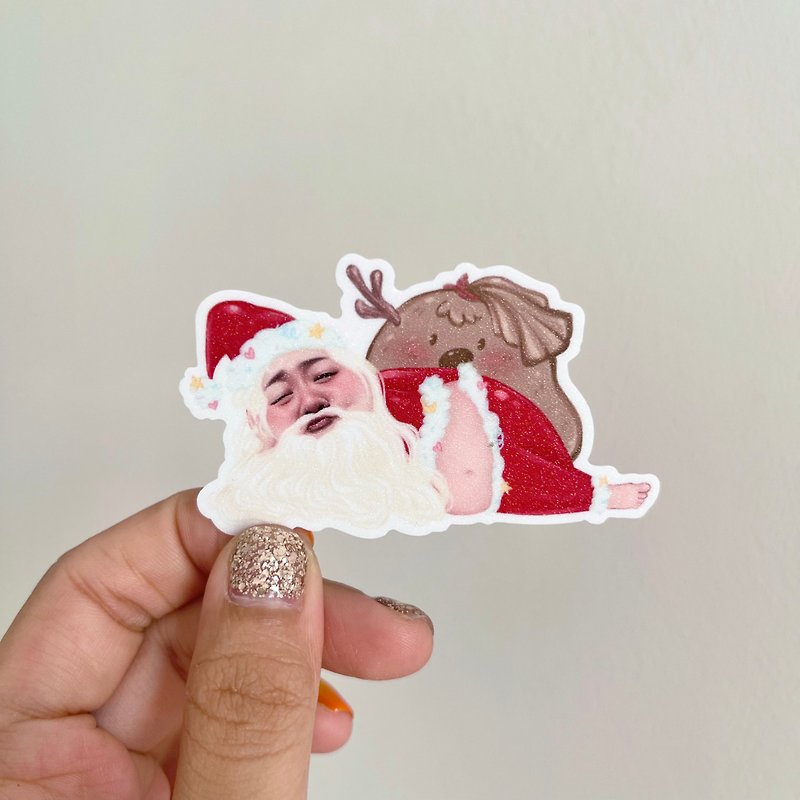 Christmas x Funny face Stickers - 貼紙 - 防水材質 多色