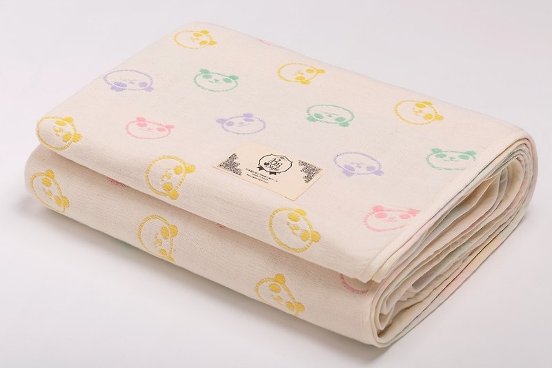 【日本製三河木綿】六重紗布被彩虹馬卡龍熊貓L號(厚款) - 其他 - 棉．麻 