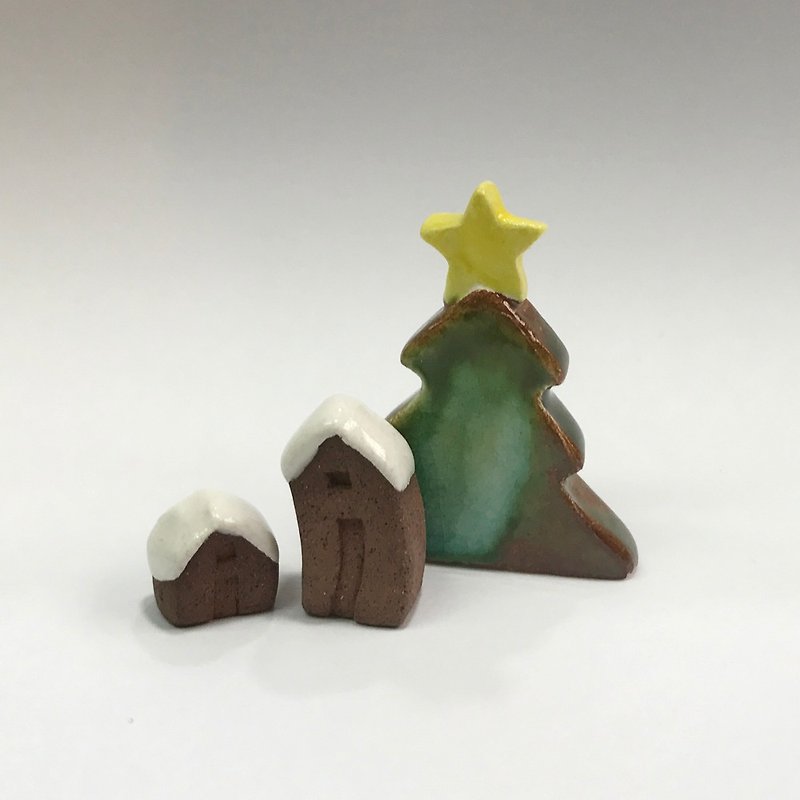 Dream Cottage - Christmas Series Mini Christmas Tree Snow Cottage - Items for Display - Pottery Green
