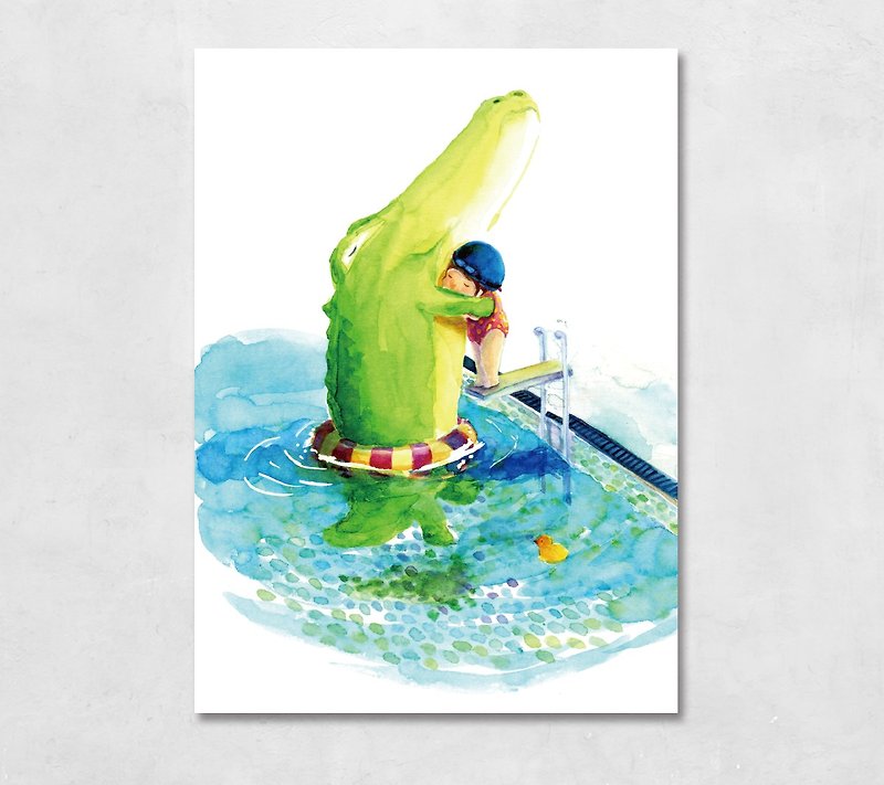 Hug series-Tender Crocodile postcard - การ์ด/โปสการ์ด - กระดาษ 