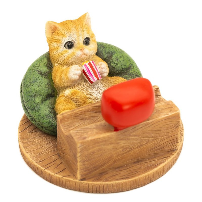 デバリエ  ca242y【正規品】猫の置物 茶トラ スマホ スタンド ホルダー レジン製 ギフト 最適なプレゼント - 手機/平板支架 - 樹脂 咖啡色
