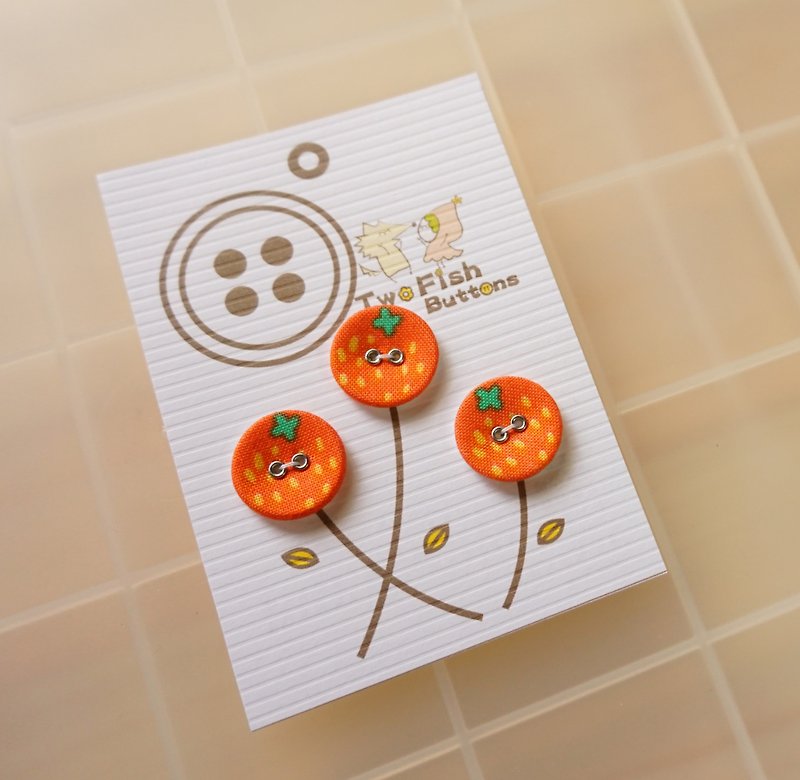 Orange cloth buttons - อื่นๆ - วัสดุอื่นๆ สีส้ม