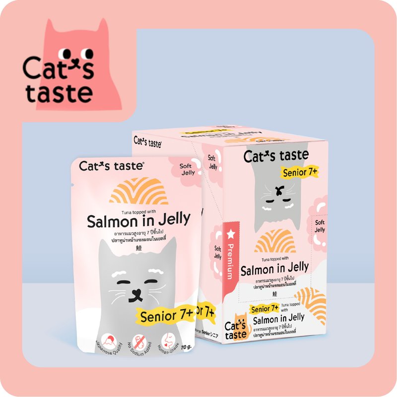 Cat's Taste 老年7歲+吞拿魚三文魚啫喱貓糧 - 貓罐頭/鮮食 - 新鮮食材 