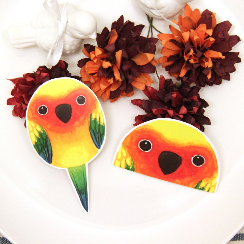 Rolia's Handmade Golden Sun Parrot Waterproof Sticker - Stickers - Paper Multicolor
