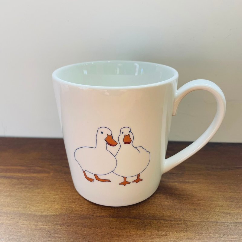 Mug of Duck pattern - แก้วมัค/แก้วกาแฟ - ดินเผา ขาว