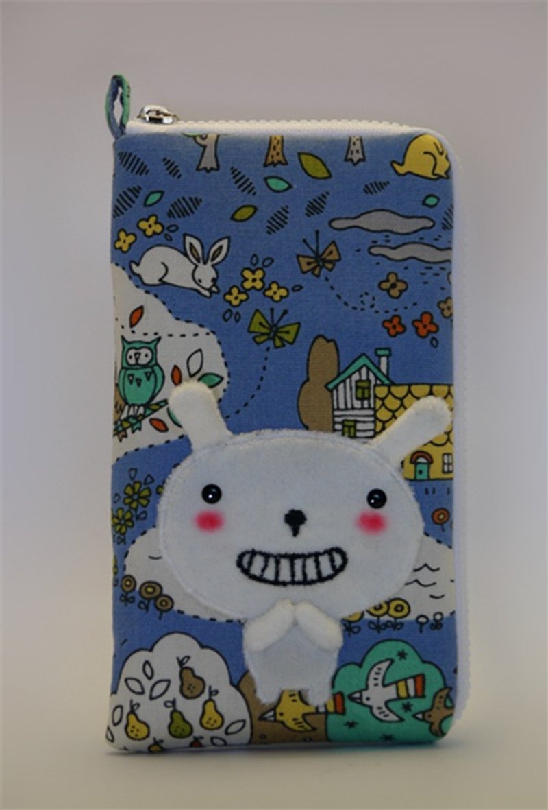 Bucute mobile phone case/birthday gift/smiling brou rabbit/handmade/exchange gift/mobile phone clothes - Phone Cases - Polyester Blue