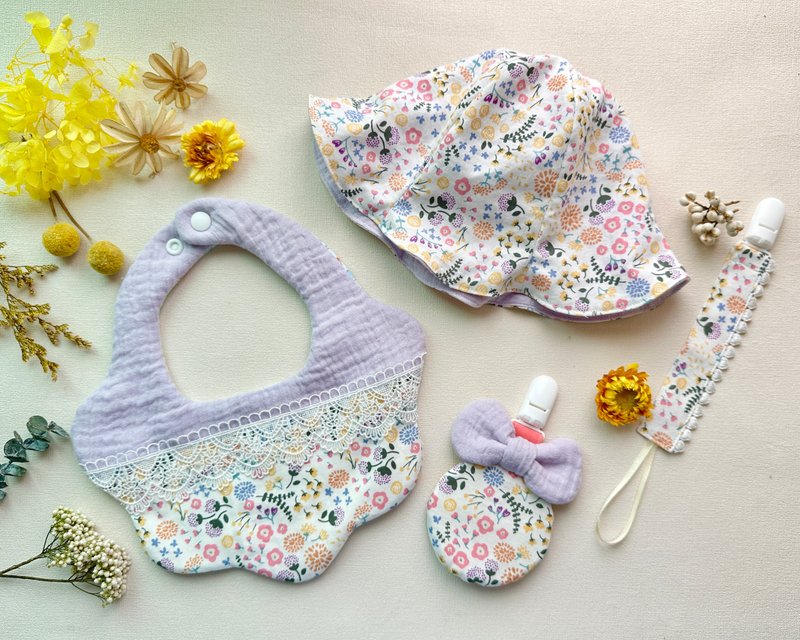 Lace flower bag for newborn baby gift box/bow peace charm bag/Korean flower bag/bib bag - Bibs - Other Materials Multicolor