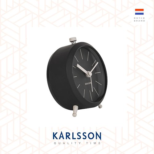 Ur Lifestyle 荷蘭Karlsson 啞黑色 Button系列金屬鬧鐘