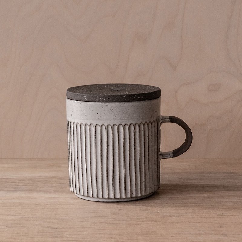 柾目マグカップ 350ml＋フタ - マグカップ - 陶器 