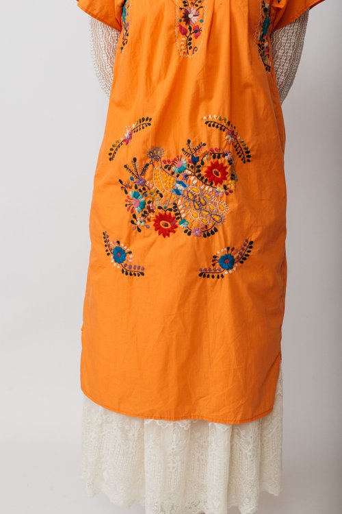 メキシカンドレス　刺繍　民族衣装　ロングワンピース　コットン Used Mexican dress 刺繍ドレス メキシカンワンピース 伝統工芸